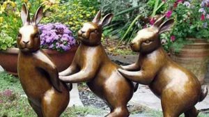 Bronze Animal Sculpture Metal Rabbit Sculpture
