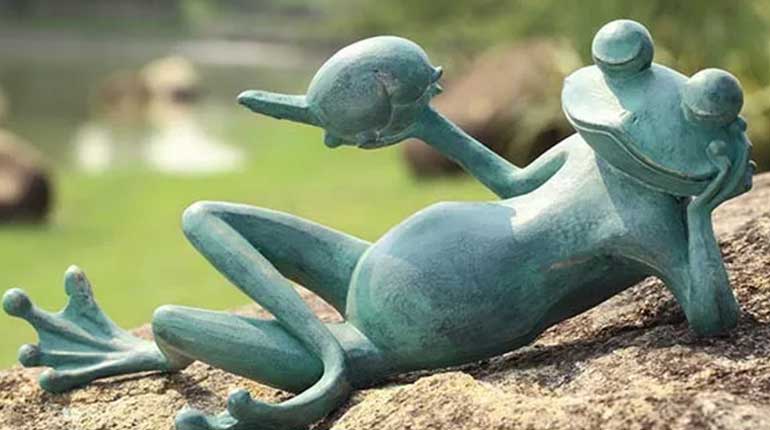 Bronze Animal Sculpture Metal Frog Sculpture