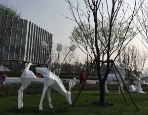Stainless Steel Animal Sculpture Metal Deer Sculpture