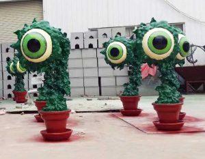Resin Fiber Cartoon Character Statue The Eyes of Plants Cartoon Sculpture