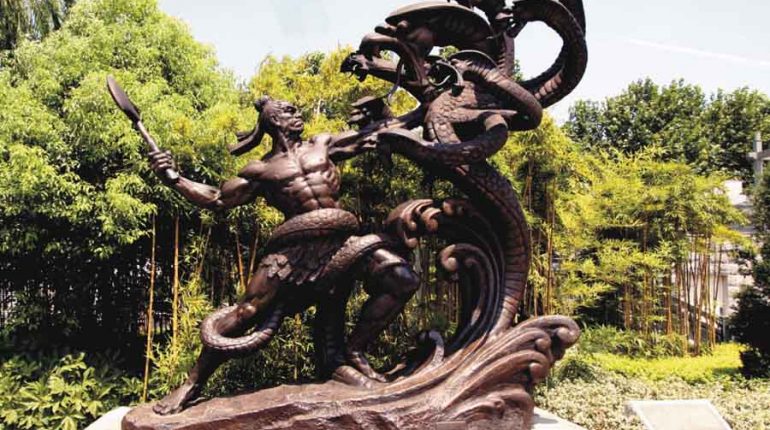 bonnie sculpture-Chinese Myth Bronze Statue900x700