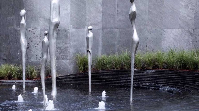 bonnie sculpture-Metal Sculpture Stainless Steel Abstract Man Sculpture Metal Water Feature Sculpture