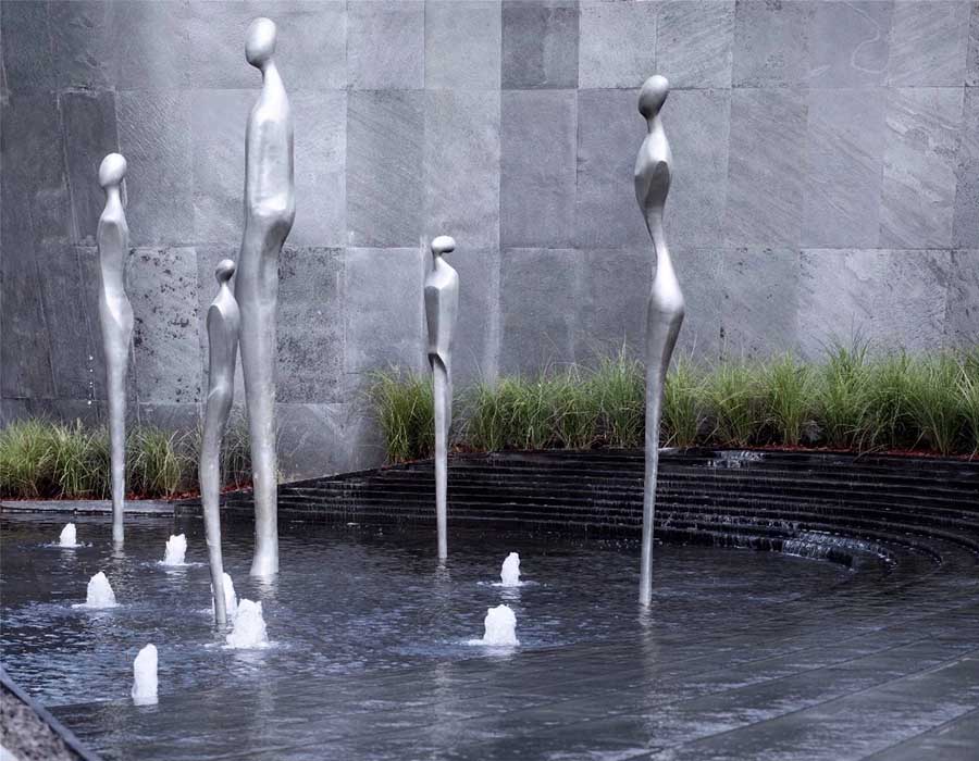 bonnie sculpture-Metal Sculpture Stainless Steel Abstract Man Sculpture Metal Water Feature Sculpture