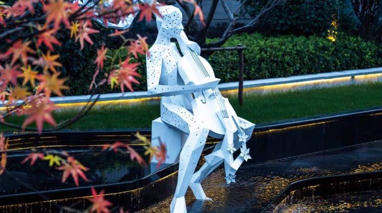 bonnie sculpture-Metal Sculpture Stainless Steel Garden Sculpture Cello Sculpture