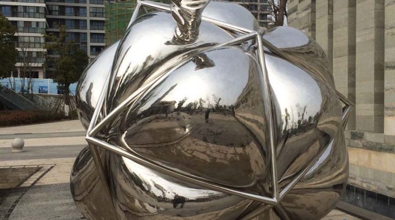bonnie sculpture-Metal Sculpture Stainless Steel Tied Balloon Sculpture