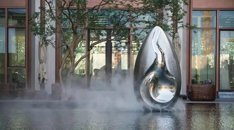 bonnie sculpture-Modern Stainless Steel Flower Bud Sculpture Water Feature Sculpture770x430