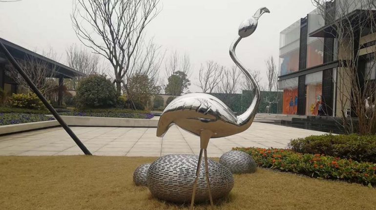 bonnie sculpture-Stainless Steel Animal Sculpture Flamingo Sculpture