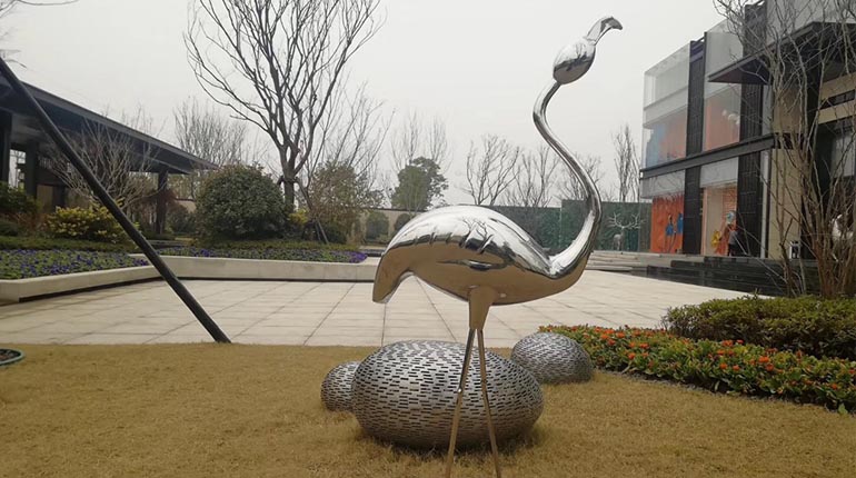 bonnie sculpture-Stainless Steel Animal Sculpture Flamingo Sculpture1－770x430