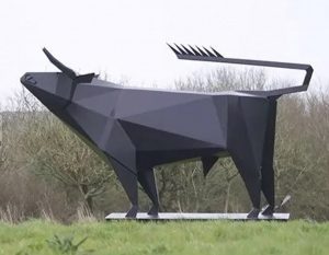bonnie sculpture-Stainless Steel Animal Sculpture Metal Bull Sculpture