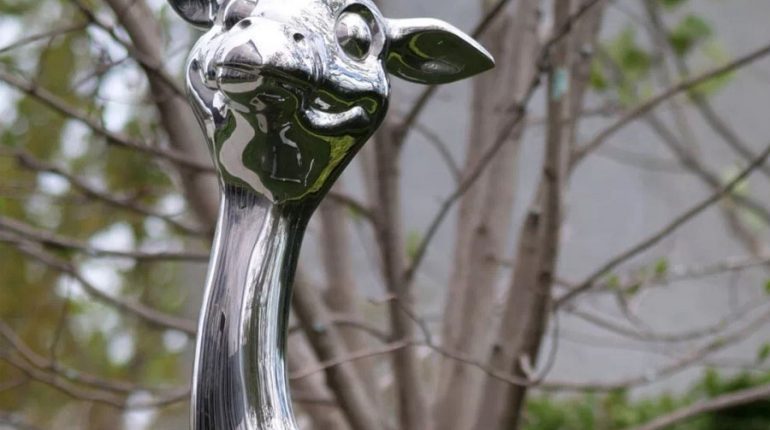 bonnie sculpture-Stainless Steel Animal Sculpture Metal Giraffe Sculpture