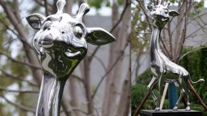 bonnie sculpture-Stainless Steel Animal Sculpture Metal Giraffe Sculpture 770x430