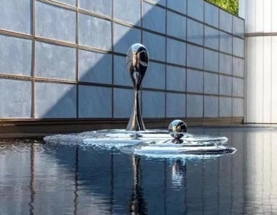 bonnie sculpture-Stainless Steel Water Drop Sculpture Water Feature Sculpture