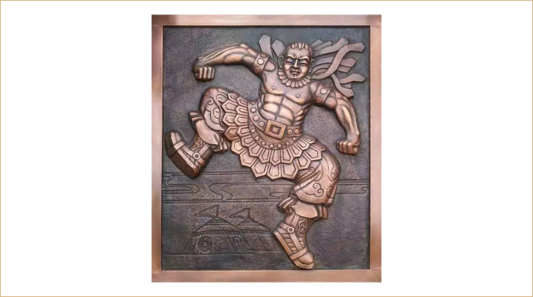 bonnie sculpture-Wall Décor Sculpture Copper Plate Wrestler Relief 770x430