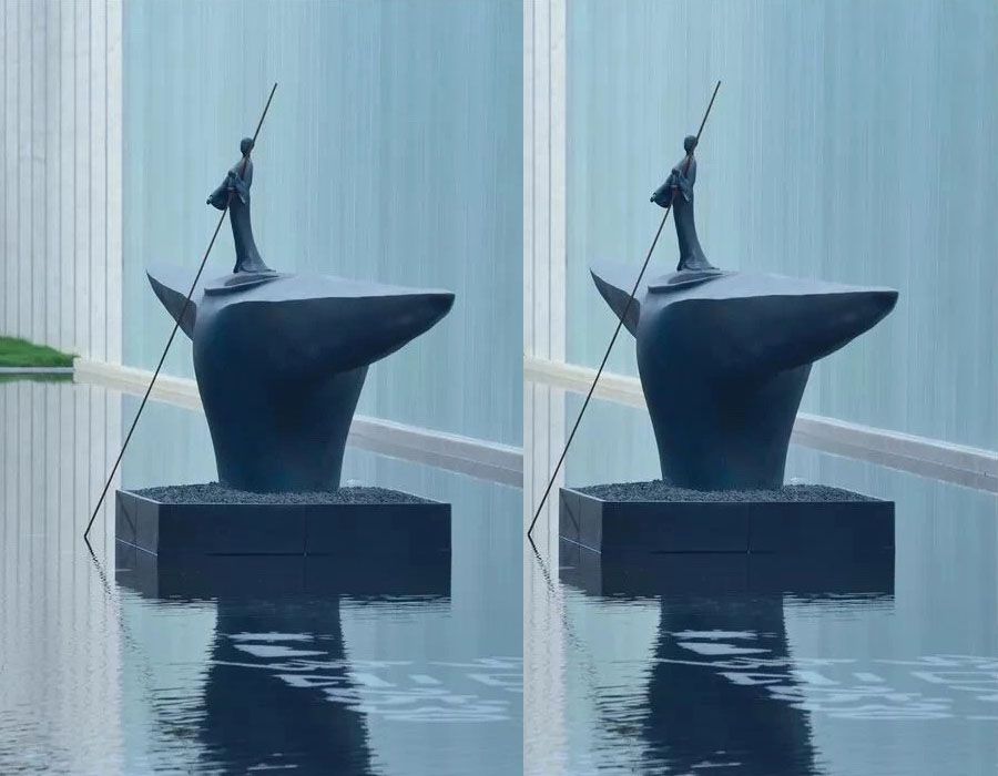 bonnie sculpture-Stainless Steel Chinese-style Waterscape Sculpture