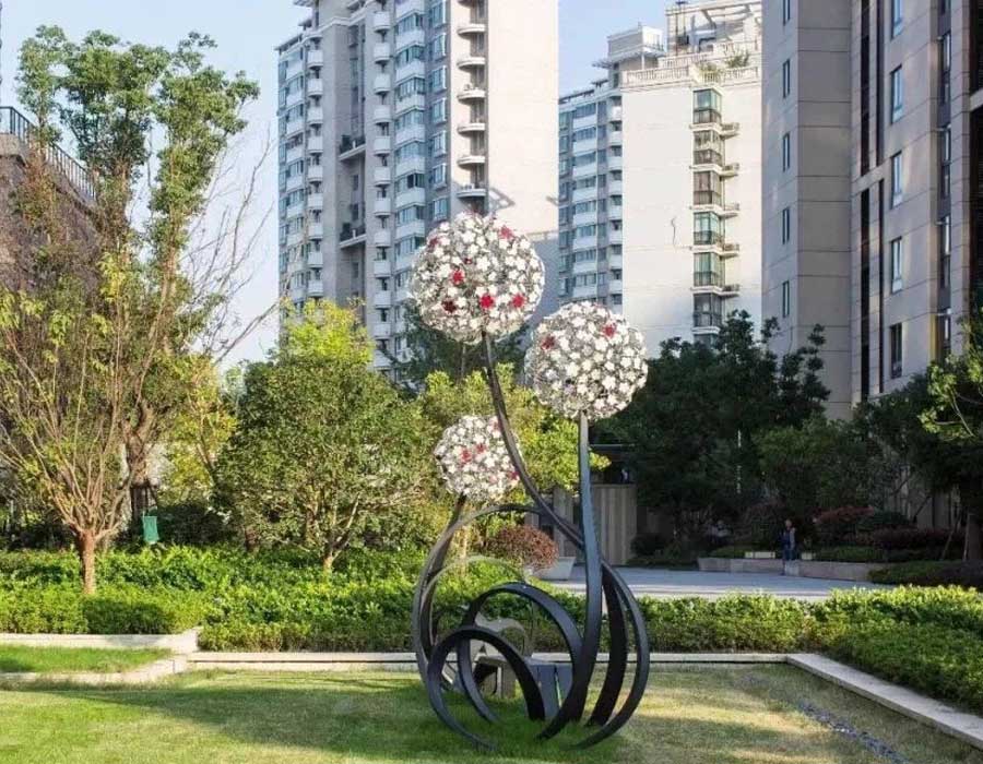 bonniesculpture-Stainless Steel Dandelion Sculpture